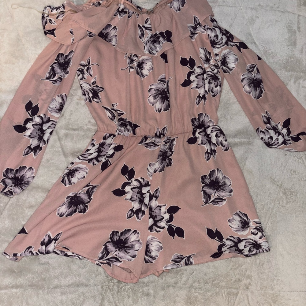 pink floral romper